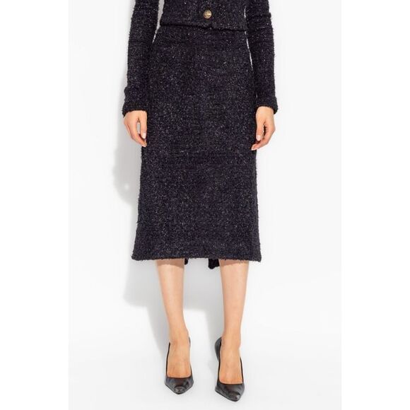 Balenciaga Women Tweed Midi Skirt - Picture 2 of 5